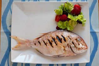Grilled whole fish from DiVino Mare.