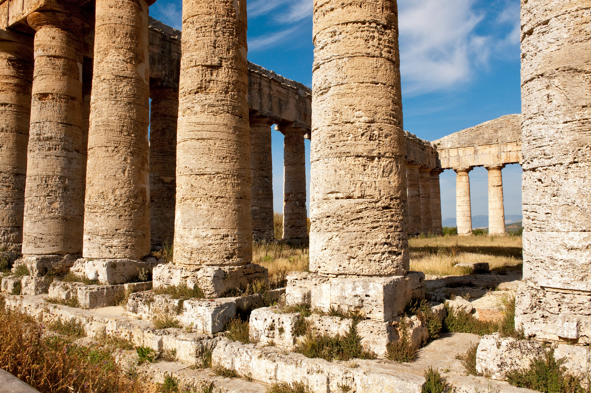An unfinished Doric temple in Segesta, one of three major Greek temples in Sicily.