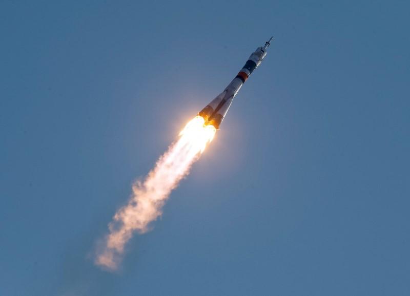 The Soyuz MS spacecraft carrying the crew of Kate Rubins of the U.S., Anatoly Ivanishin of Russia and Takuya Onishi of Japan blasts off to the International Space Station (ISS) from the launchpad at the Baikonur cosmodrome, Kazakhstan, July 7, 2016. REUTERS/Shamil Zhumatov