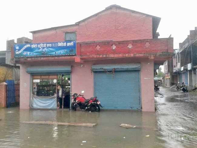 Several shops were inundated