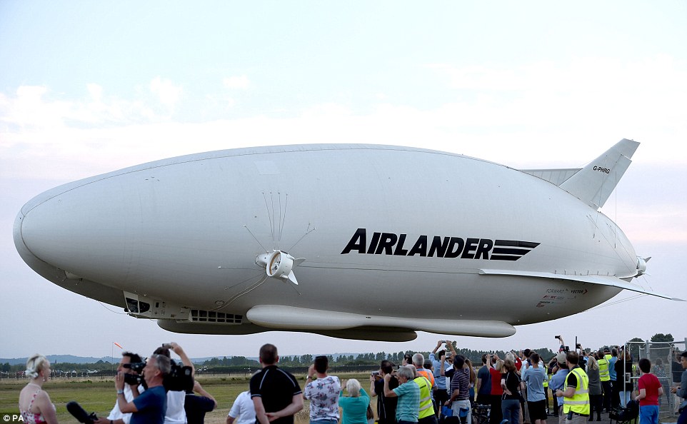 It took off to a large crowd of people who wanted to witness the inaugural flight of the massive aircraft (pictured)