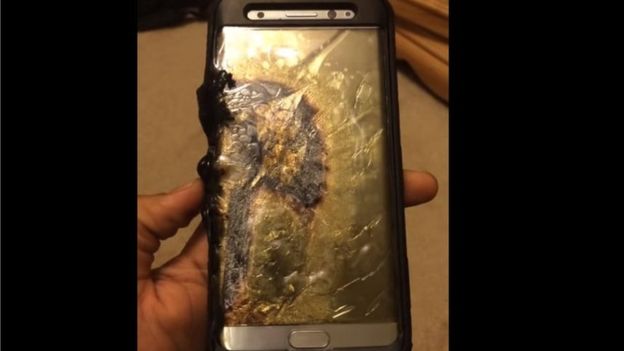 A Galaxy Note 7 reportedly caught fire shortly after its charger was unplugged