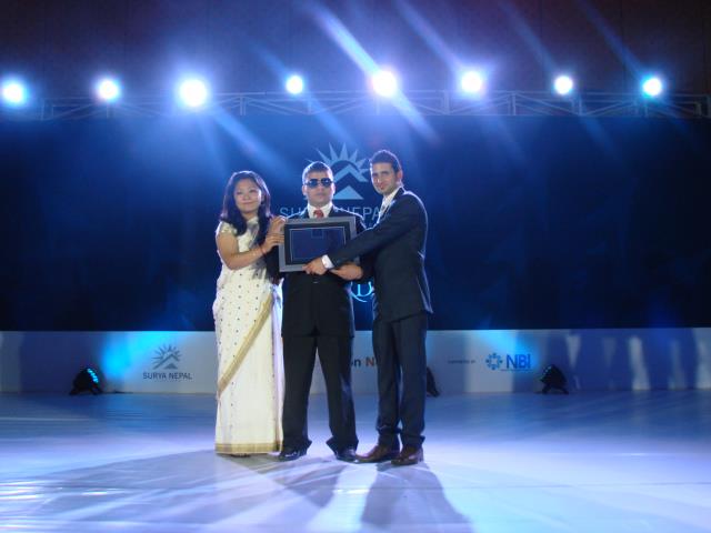 Being awarded with the Surya Nepal Asha Social Entrepreneurship Award