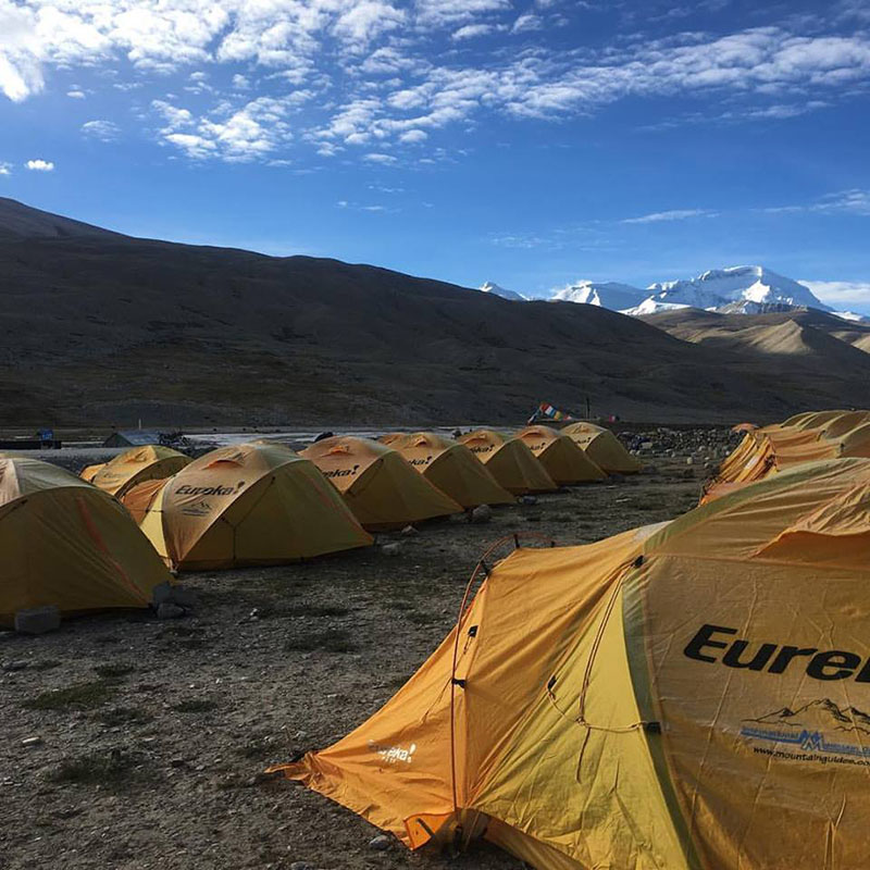 A view of the Mt Cho Oyu base camp in September 2016.