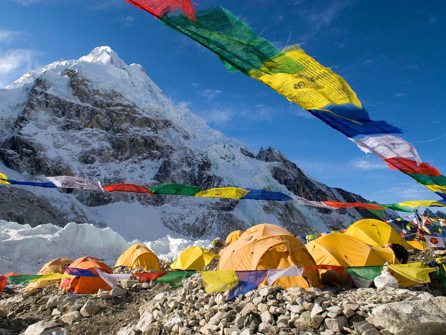 Tent city at Everest Base Camp Â© Danita Delimont / Getty Images