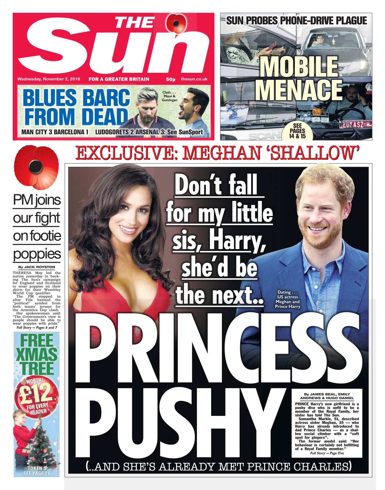 The Sun front page. Photograph: Sun