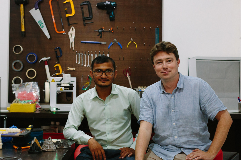 Ram (left) and Andrew (right) are part of Field Ready, an initiative which manufactures humanitarian supplies in the field through design and manufacturing technology such as 3D printers. By working with local communities to identify product requirements, critical items can be manufactured on-demand at the point of need. Andrew was the Chief Executive of Engineers Without Borders in the UK, while Ram is an engineer in design and 3D-printing.