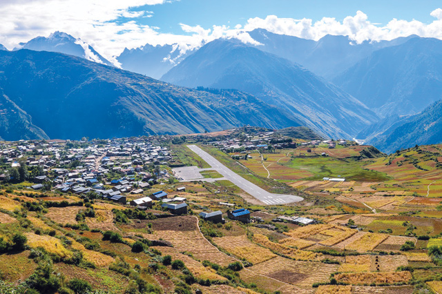 The airport town of Simikot is not connected to Nepalâ€™s highway network. It is Nepal's highest district capital at 2,900m, and also serves as a gateway for Indian pilgrims to Mt Kailash in Tibet.