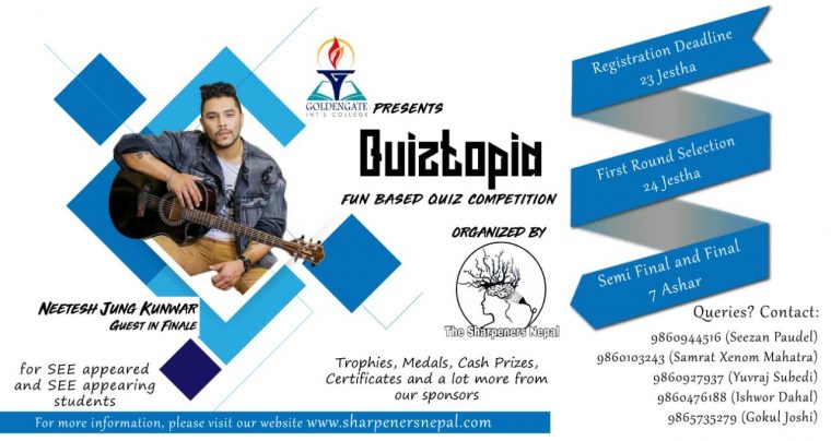 The Sharpeners Nepal to organize ‘QUIZTOPIA’, a fun based quiz in the valley
